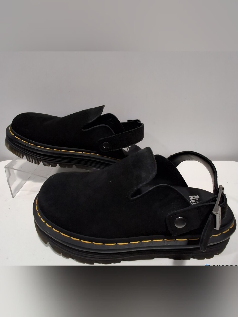 DR. MARTEN ZEBZAG SUEDE CASUAL SLINGBACK PLATFORM MULES Black US Women's 6 EU 37 - Picture 3 of 6